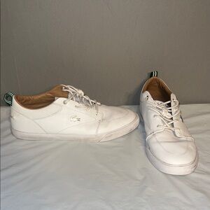 Lacoste Men's White Leather Sneakers